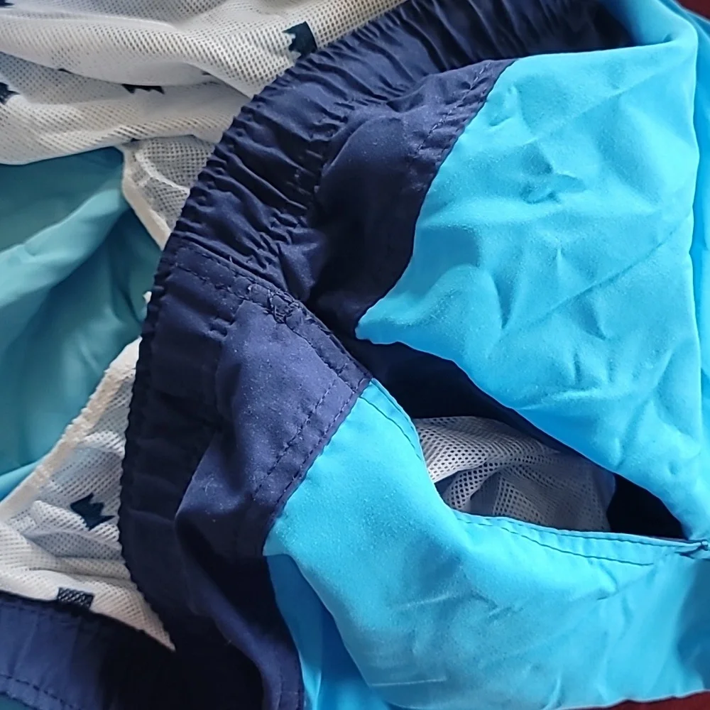 Crown & Ivy XXL Men's Ombre Blue Stripes Swimming Trunks